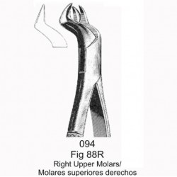Fórceps de extracción fig 88R para molares superiores derechos