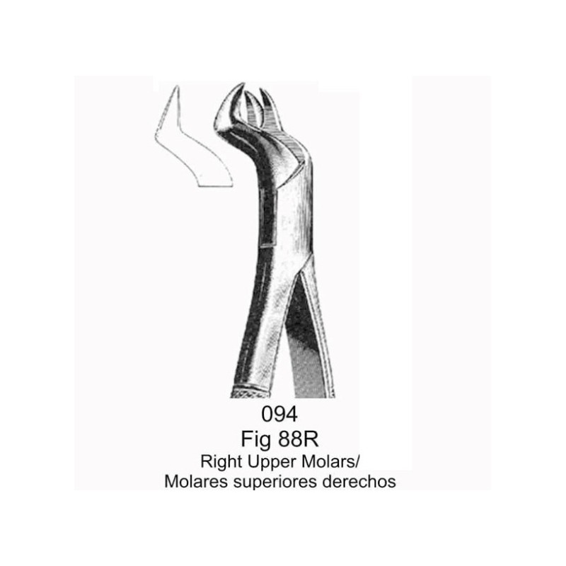 Fórceps de extracción fig 88R para molares superiores derechos