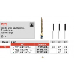 V878-FG  Fresa diamantada en forma de torpedo largo