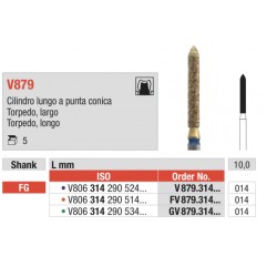 GV879-FG Fresa diamantada en forma de torpedo largo