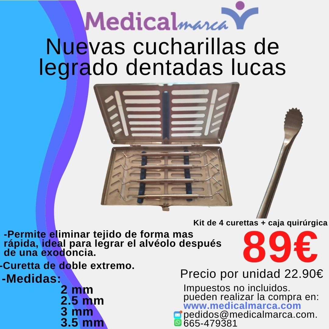 kit 4 curetas lucas + caja...