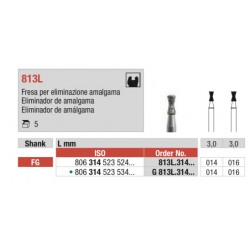 G813L-FG Fresa diamantada grano medio eliminador amalgama larga