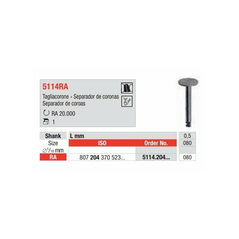 5114RA-080 Disco separador de coronas de porcelana