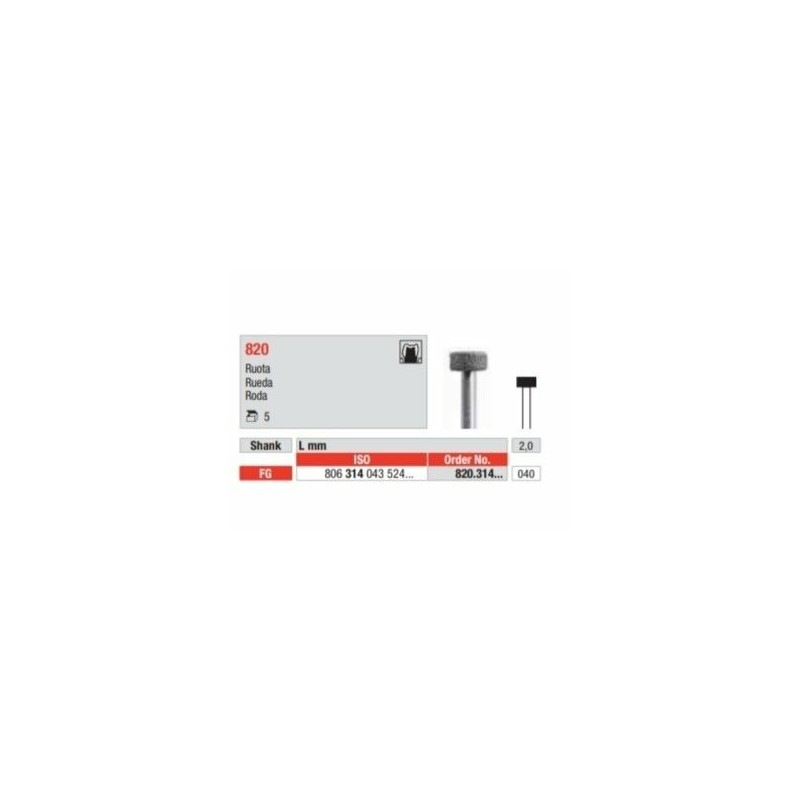 820-040-FG Fresa diamantada grano medio rueda extra grande