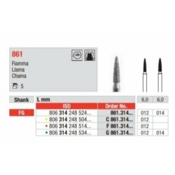 C861-012-FG Fresa diamantada grano medio  grueso en forma de llama