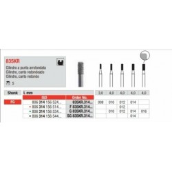 F835KR-FG Fresa diamantada grano fino cilÃ­ndrica con canto redondo