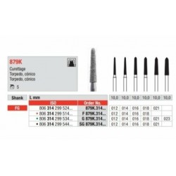 F879K-FG Fresa diamantada fino  en forma de torpedo conico