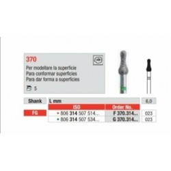 G370-FG Fresa diamantada grano grueso con forma de biberon