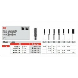 G836-FG Fresa diamantada grano grueso cilÃ­ndrica punta plana