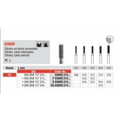 G836KR-FG Fresa diamantada grano grueso cilÃ­ndrica con canto redondo
