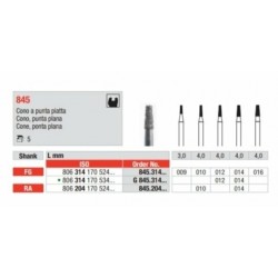 G845-FG Fresa diamantada grano grueso cono con punta plana