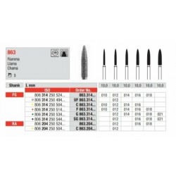 G863-FG Fresa diamantada grano grueso  en forma de llama