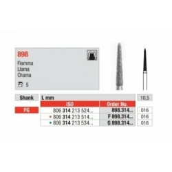 G898-FG Fresa diamantada grano grueso   con forma de llama