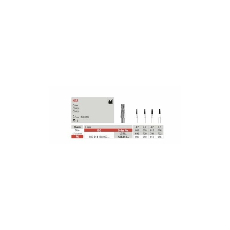 H33-FG Fresa carburo tungsteno forma cono