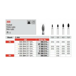 SG368-FG Fresa diamantada grano super grueso   con forma de balon de rugby.