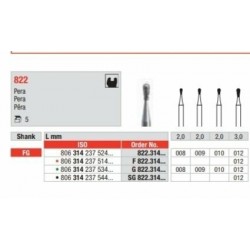 SG822-FG Fresa diamantada forma de pera grano super grueso