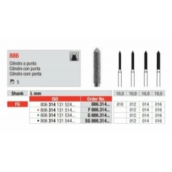 SG886-FG Fresa diamanda  grano super grueso  con forma de cilindro con punta