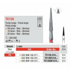 TC135UF-FG Fresa carburo de tungsteno 30 laminas  multilamina  con punta larga  inactiva para acabado.