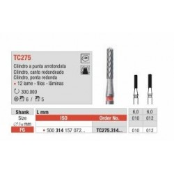 TC275-FG Fresa cilindro canto redondeado  12 laminas para acabado de composites