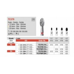 TC379-FG Fresa ovoide 20 laminas para acabado de composites