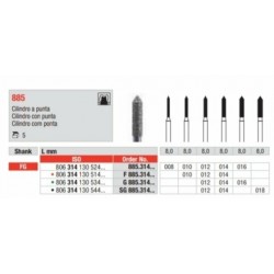 copy of G885-FG Fresa diamantada grano grueso   con forma de cilindro acabado en punta