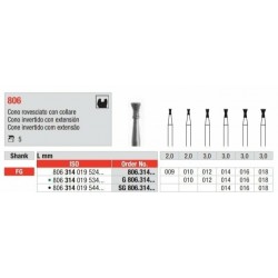 copy of SG806-FG Fresa diamantada cono invertido grano super grueso con extension