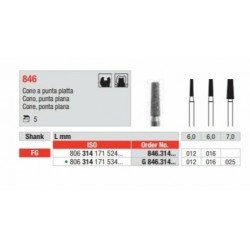 846-016-FG Fresa diamantada grano medio en forma de cono con punta plana