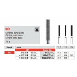 842-014-FG Fresa diamantada grano medio cilindro con punta plana