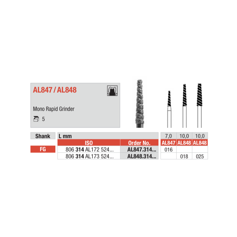 AL847-FG Fresa diamante para tallados rápidos