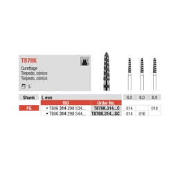 TSC878K-FG Fresa diamante turbo en forma de torpedo conico